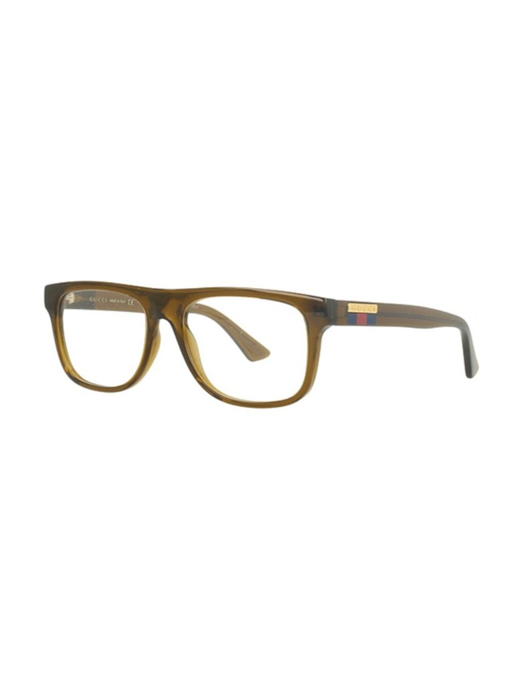 Gucci Eyeglasses Frames GG1117O 002 Transparent Polished Brown Square 56-17-145